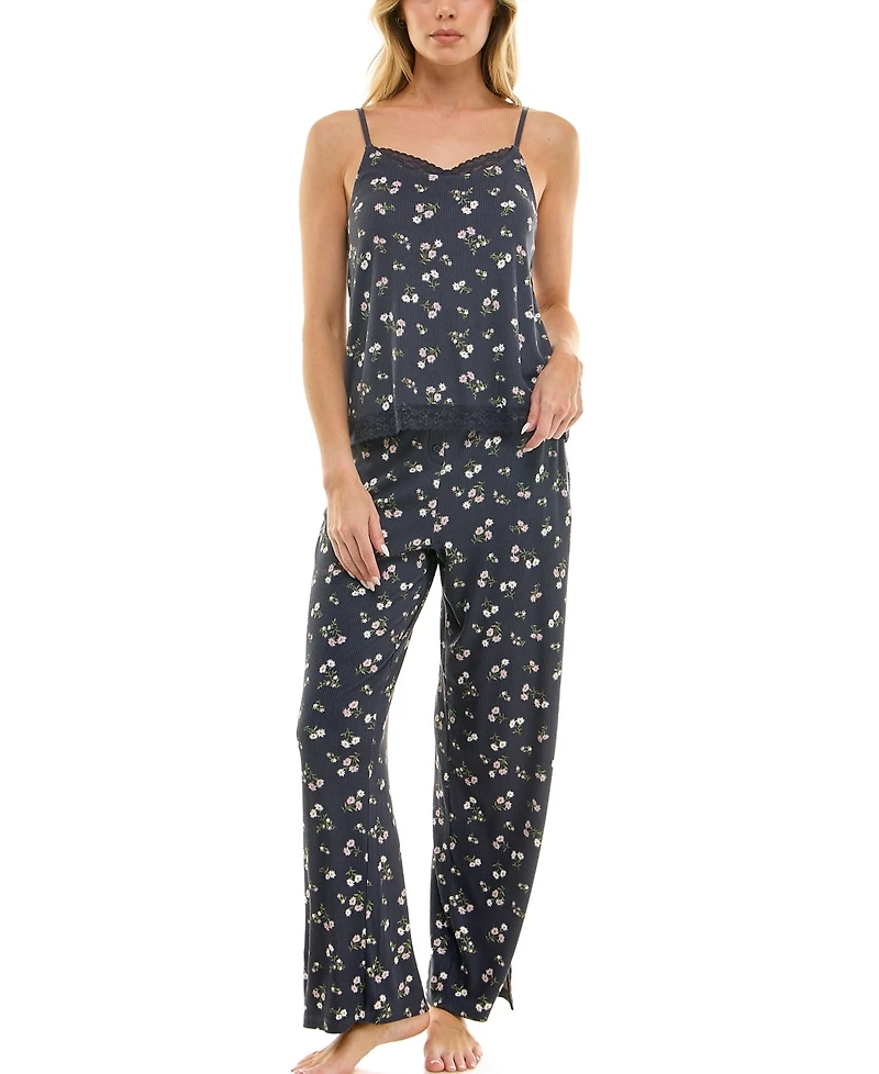 Roudelain Women's 2-Piece Pull On Cami Top and Pants Set
