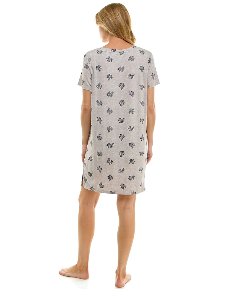 Roudelain Women's Short Sleeve Printed Sleepshirt