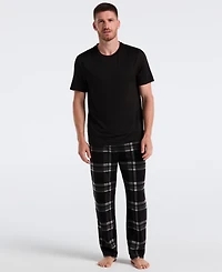 Perry Ellis Portfolio Men's Fleece Plaid Pants
