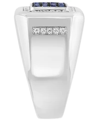 Effy Collection Sapphire (3/4 ct. t.w.) and White Zircon (5/8 ct. t.w.) Ring in Sterling Silver