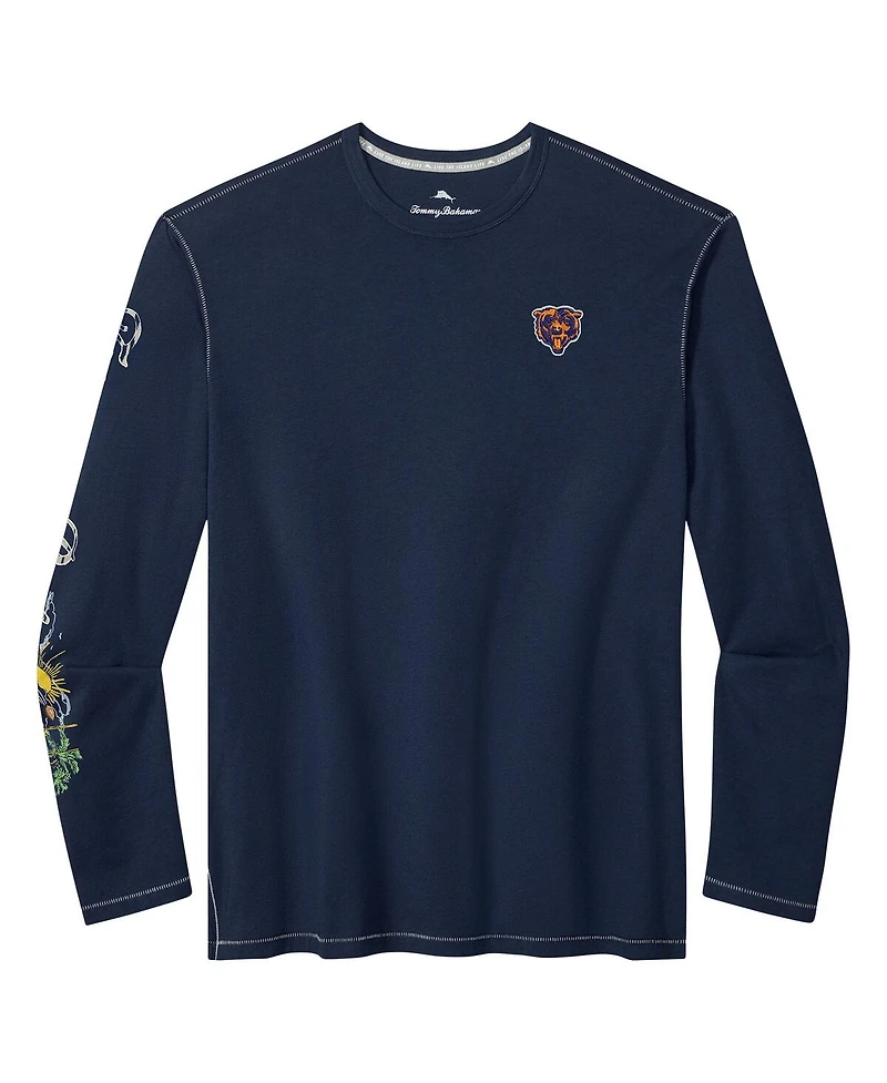 Tommy Bahama Men's Navy Chicago Bears Oasis Endzone Lux Long Sleeve T-Shirt