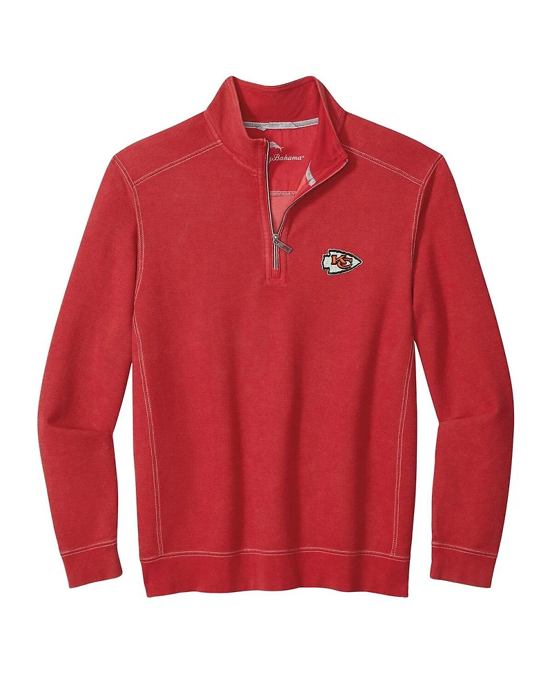 Tommy Bahama Men's Red Kansas City Chiefs Big Tall Montego Bay Half-Zip Pullover Sweatshirt
