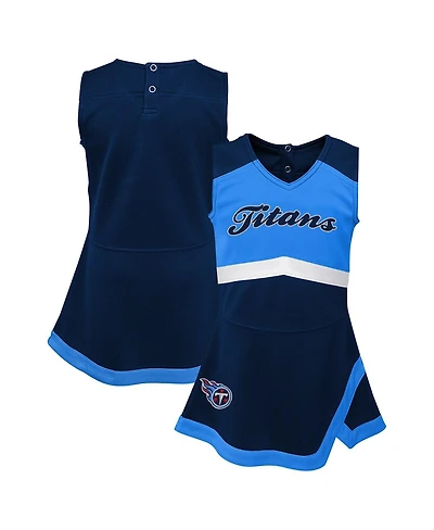 Outerstuff Girls Toddler Navy Tennessee Titans Cheer Captain Dress with Bloomers