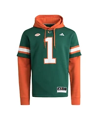 Adidas Men's Green Miami Hurricanes Jersey Pullover Hoodie