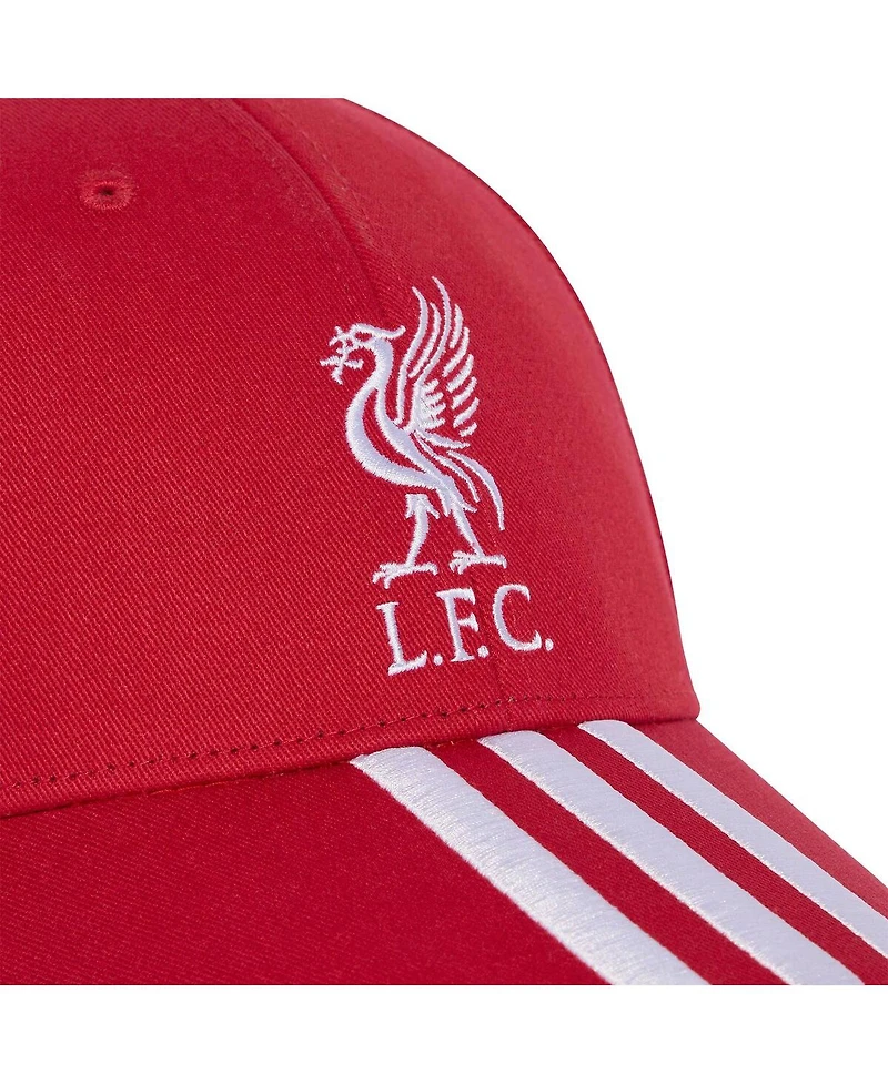 Adidas Men's and Women's Red Liverpool Three-Stripe Dad Adjustable Hat