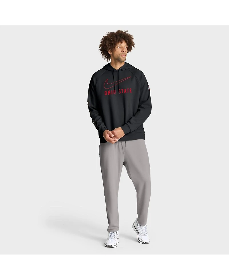 Nike Men's Black Ohio State Buckeyes Premium Raglan Performance Pullover Hoodie