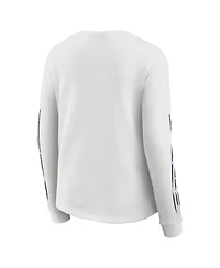 Wear by Erin Andrews Women's White Denver Broncos Graphic Waffle Long-Sleeve T-Shirt