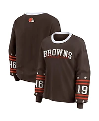 Wear by Erin Andrews Women's Brown Cleveland Browns Sport Long-Sleeve T-Shirt