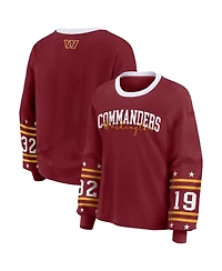 Wear by Erin Andrews Women's Burgundy Washington Commanders Sport Long-Sleeve T-Shirt