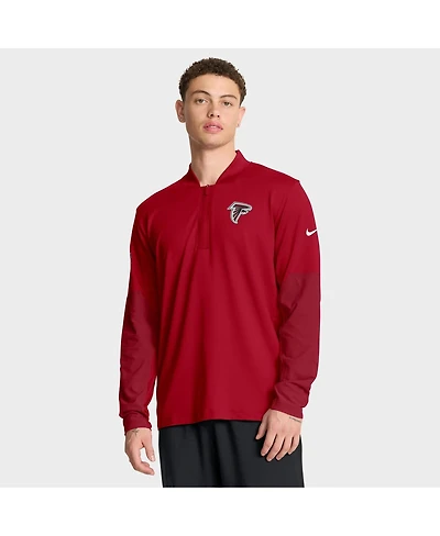Nike Men's Red Atlanta Falcons Sideline Dri-fit Half-Zip Pullover Sweatshirt