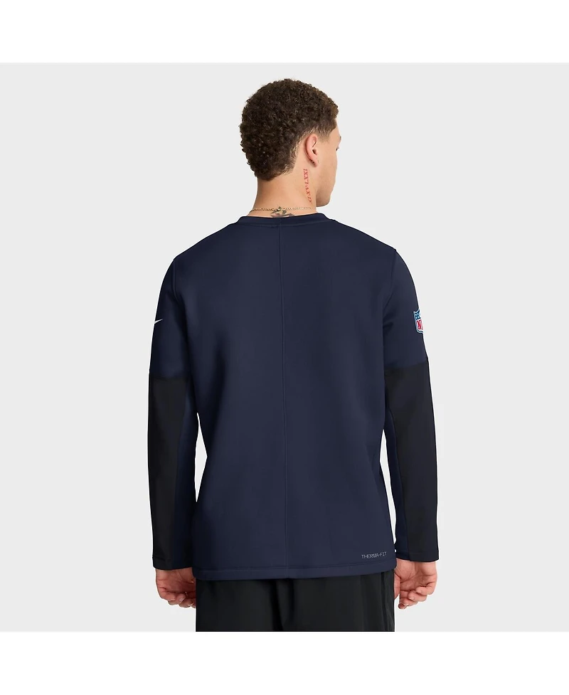 Nike Men's Navy New England Patriots Sideline Scripted to Win Performance Long Sleeve T-Shirt