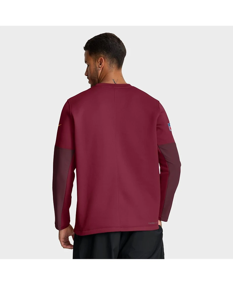 Nike Men's Burgundy Washington Commanders Sideline Scripted to Win Performance Long Sleeve T-Shirt