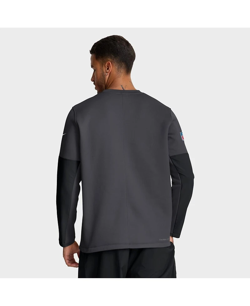 Nike Men's Anthracite Cleveland Browns Sideline Scripted to Win Performance Long Sleeve T-Shirt