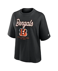Nike Women's Black Cincinnati Bengals Essential Script Relaxed Boxy T-Shirt