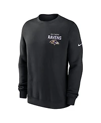 Nike Men's Black Baltimore Ravens Primetime Club Fleece Pullover Sweatshirt