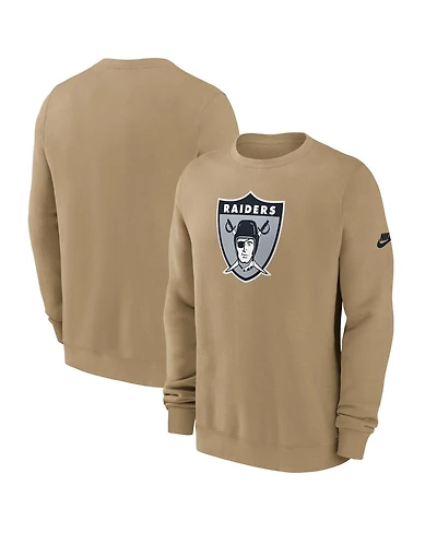 Nike Men's Tan Las Vegas Raiders Swing Pass Rewind Club Pullover Sweatshirt