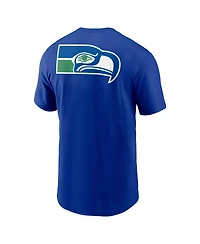 Nike Men's Royal Seattle Seahawks Rewind Front and Back Hit Essential T-Shirt