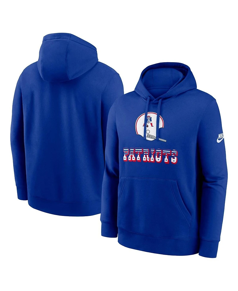 Nike Men's Royal New England Patriots Best Season Rewind Club Pullover Hoodie