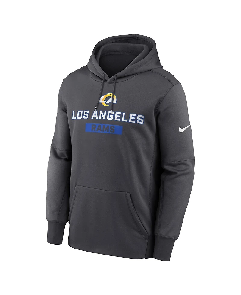 Nike Men's Anthracite Los Angeles Rams Toss Sweep Performance Pullover Hoodie