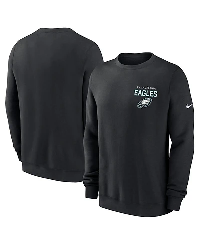 Nike Men's Black Philadelphia Eagles Primetime Club Fleece Pullover Sweatshirt