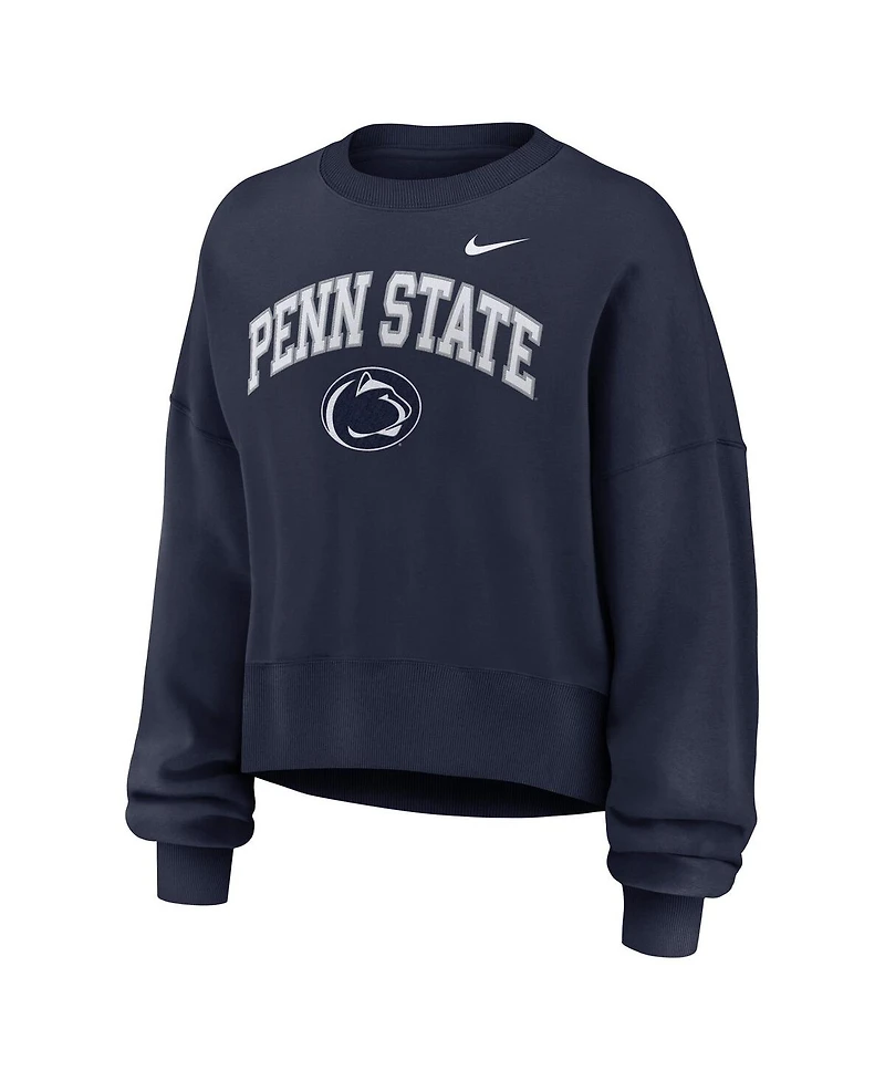 Nike Women's Navy Penn State Nittany Lions Oversized Phoenix Arch Pullover Sweatshirt