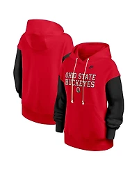 Nike Women's Scarlet/Black Ohio State Buckeyes Oversized Legacy Phoenix Pullover Hoodie