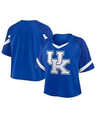 Fanatics Women's Royal Kentucky Wildcats Oversized Raglan V-Neck Fashion Jersey