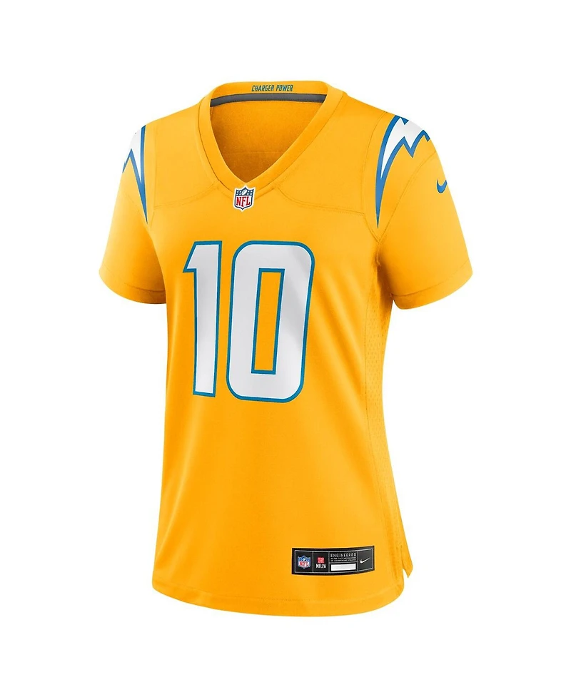 Nike Women's Justin Herbert Gold Los Angeles Chargers Alternate Charger Power Game Jersey