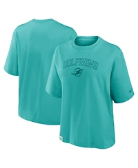 Nike Women's Aqua Miami Dolphins Glory Arch Boxy T-Shirt