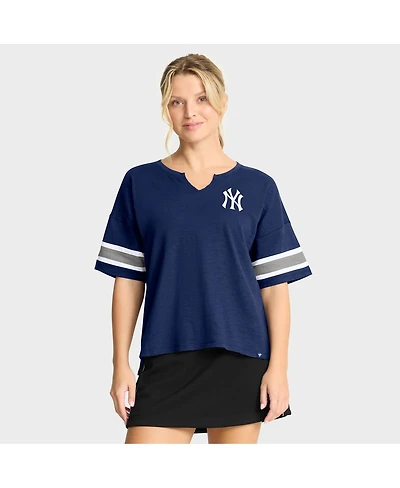 Fanatics Women's Navy New York Yankees Curl Route T-Shirt