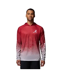 Columbia Men's Crimson Alabama Tide Pfg Gradient Water Super Terminal Tackle Hoodie Omni-Wick T-Shirt