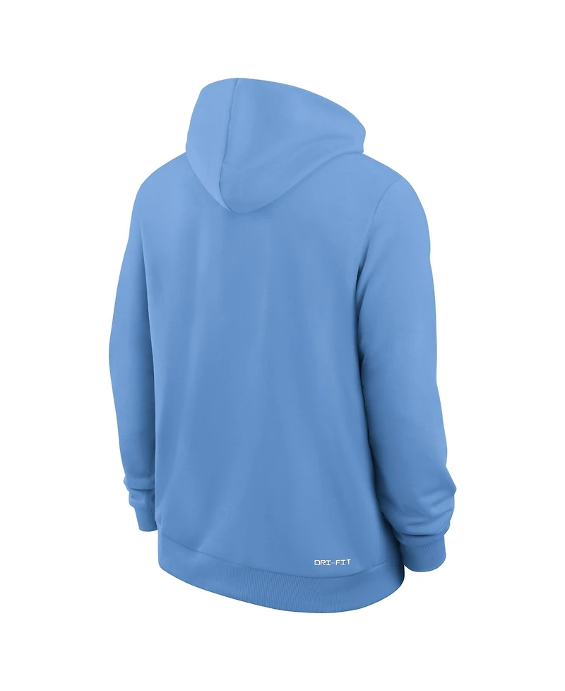 Jordan Men's Light Blue North Carolina Tar Heels 2025 Sideline Standard Issue Dri-fit Hoodie