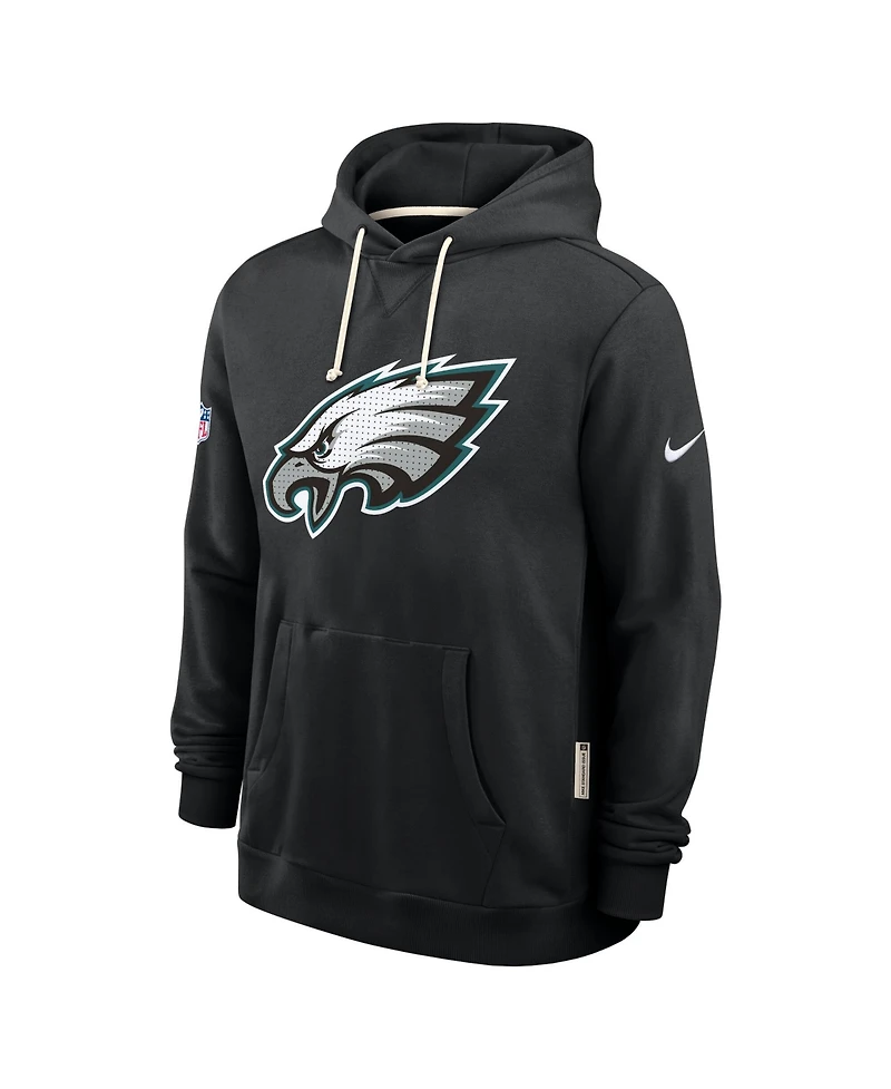 Nike Men's Black Philadelphia Eagles Sideline Standard Issue Initial Home Dri-fit Hoodie