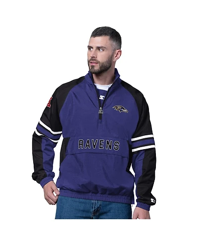 Starter Men's Purple Baltimore Ravens Prospect Half-Zip Pullover Sweatshirt
