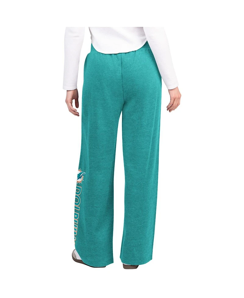 G-iii 4Her by Carl Banks Women's Aqua Miami Dolphins Field Wide Leg Sweatpants