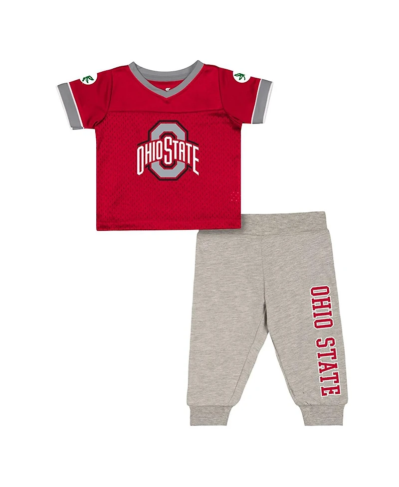 Colosseum Baby Boys and Girls 2-Piece Newborn Ohio State Buckeyes Nothing but the Hits Football Set