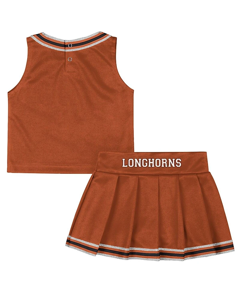 Colosseum Girls Toddler 2-Piece Texas Orange Longhorns Lollipop Park Cheer Set