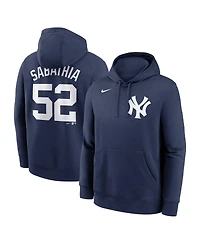 Nike Men's Cc Sabathia Navy New York Yankees Retired Player Name Number Club Pullover Hoodie