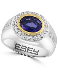 Effy Collection Iolite (2 ct. t.w.) and White Zircon (1-1/8 ct. t.w.) Ring in Sterling Silver