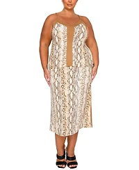 Coin 1804 Plus Python Contrast Panel Cami Top