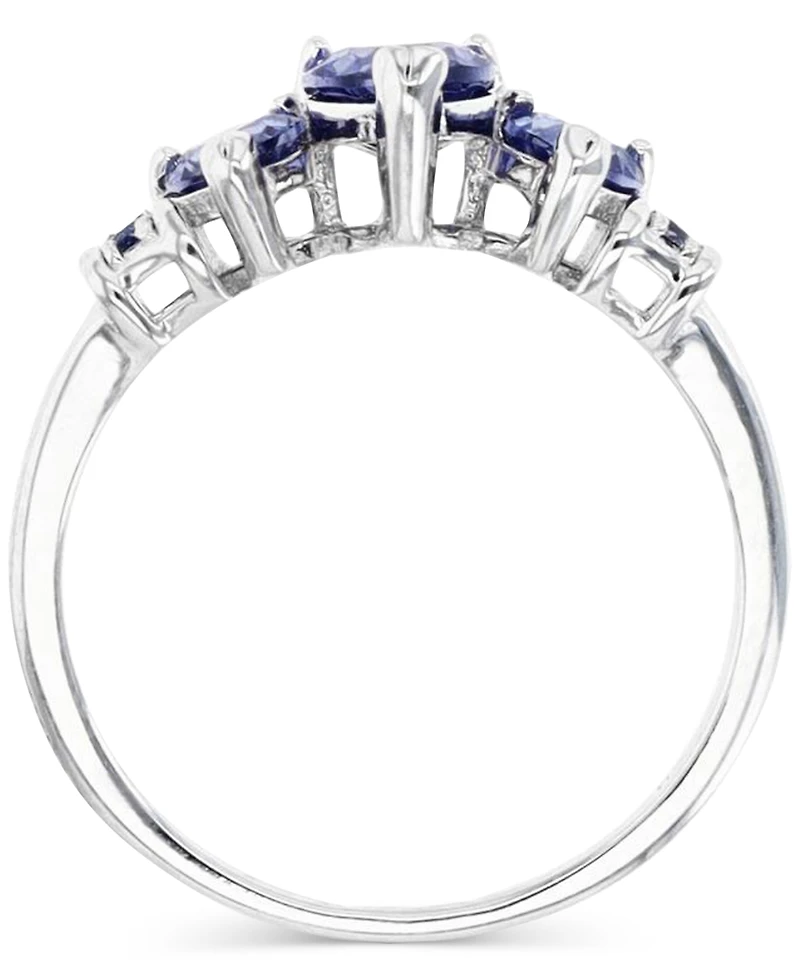 Macy's Tanzanite Heart Shape Anniversary Band Ring (1.596 ct. t.w.) Sterling Silver