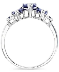 Macy's Tanzanite Heart Shape Anniversary Band Ring (1.596 ct. t.w.) Sterling Silver