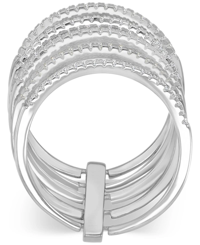 Macy's Cubic Zirconia 5 Rows Ring (0.945 ct.t.w.) Sterling Silver