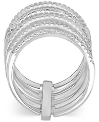 Macy's Cubic Zirconia 5 Rows Ring (0.945 ct.t.w.) Sterling Silver