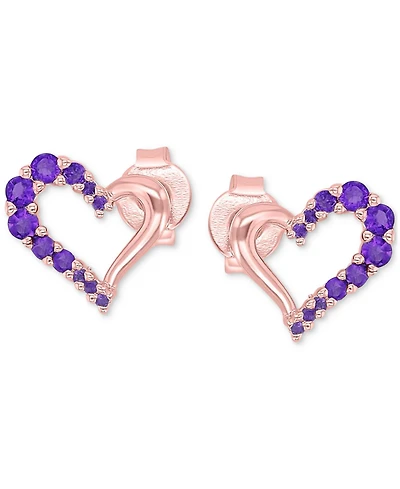 Macy's Amethyst Stud Earrings (0.42 ct.t.w.) in 14k Rose Gold Over Sterling Silver