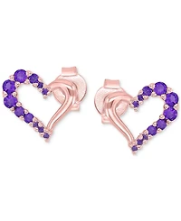 Macy's Amethyst Stud Earrings (0.42 ct.t.w.) in 14k Rose Gold Over Sterling Silver