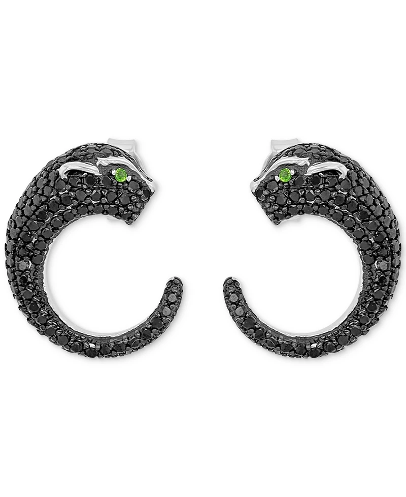 Macy's Black Spinel and Chrome Diopside Earrings (0.01 ct. t.w.) in Sterling Silver