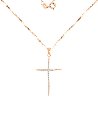 Macy's Cubic Zirconia Necklace (0.303 ct.t.w.) in 14k Rose Gold Over Sterling Silver