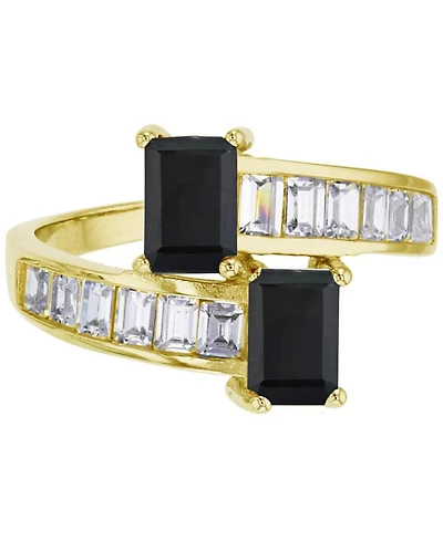 Macy's Cubic Zirconia Two Stone Ring (3.188 ct. t.w.) 14K Yellow Gold Over Sterling Silver