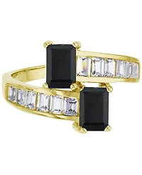 Macy's Cubic Zirconia Two Stone Ring (3.188 ct. t.w.) 14K Yellow Gold Over Sterling Silver